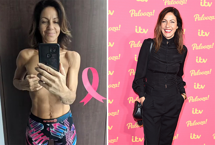 A topless image of Julia Bradbury pre-mastectomy.