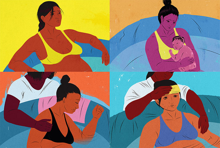 Various-women-preparing-giving-birth-in-water-pool
