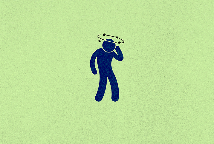 A blue stick figure cycles through a number of physical ailments.