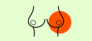 a red circle highlights one of two breasts. 