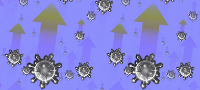 Multiple STD cells are scattered on a purple background and multiple arrows point upwards.