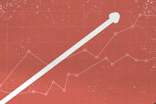 A graph with a phallic arrow shows how penis length has charted upwards.