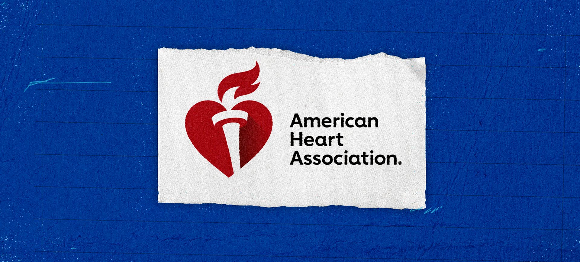 The American Heart Association logo is on a blue background.