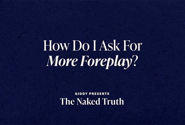 How Do I Ask For More Foreplay is on a blue background.