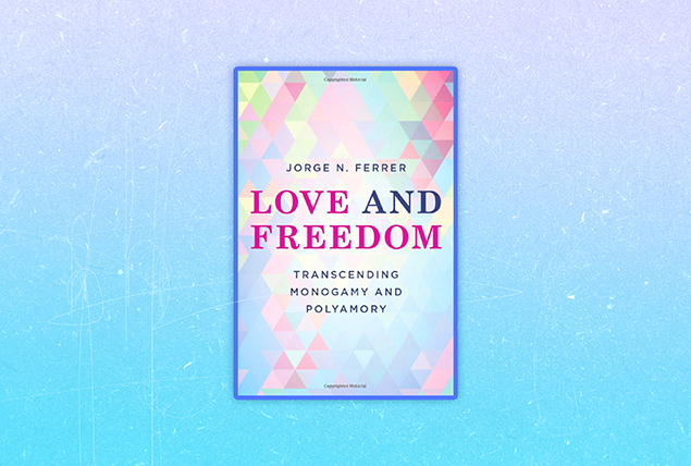 "Love and Freedom" book cover with pastel mosaic cover on light blue and pink background