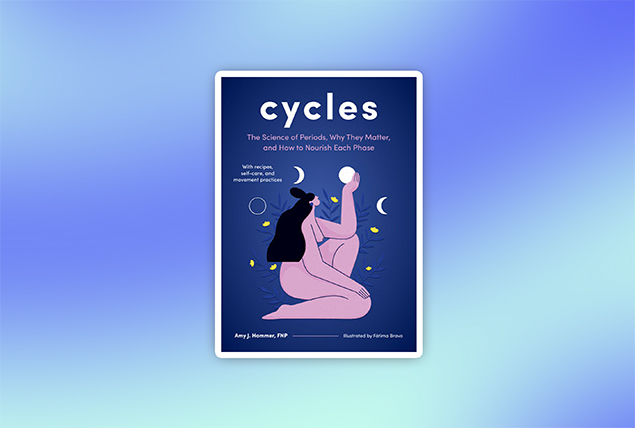The cover of the book Cycles is against a gradient blue background.