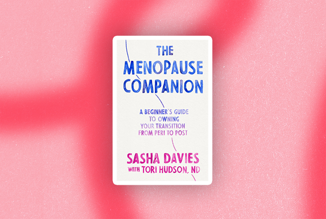 The cover of the Menopause Companion is against a pink background.