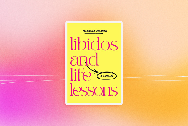 The cover of Libido and Life Lessons is against a pink and orange background.