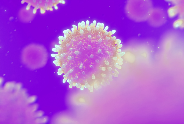 A series of STD virus cells are highlighted in light purple against a darker purple background.