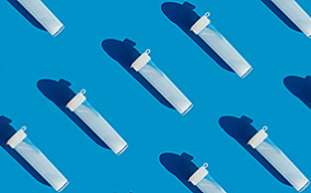 Vials filled with sperm to examine clumpy semen consistency