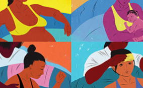 Various-women-preparing-giving-birth-in-water-pool
