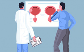 Two-men-look-at-a-PSA-chart