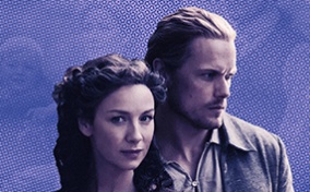 Outlander-characters-posing-against-purple-background
