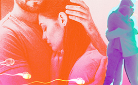 Two-couples-with-secondary-infertility-issues-embrace