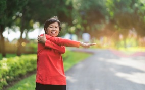 A-woman-over-60-stretches-before-exercise