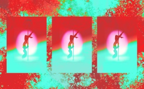 Three-copies-of-a-woman-upside-down-on-a-stripper-pole