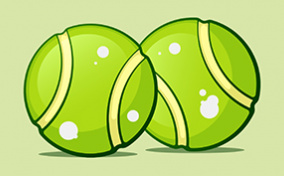 Two-tennis-balls-together-with-white-spots