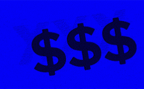Red XXX text flashes over three dollar signs on a blue background.