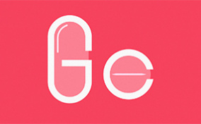 A large uppercase G is over a long pill next to a lowercase C over a round pill.