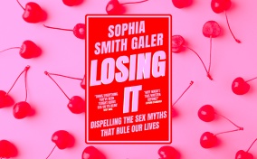 The cover of Losing It is against a pink background of cherries.